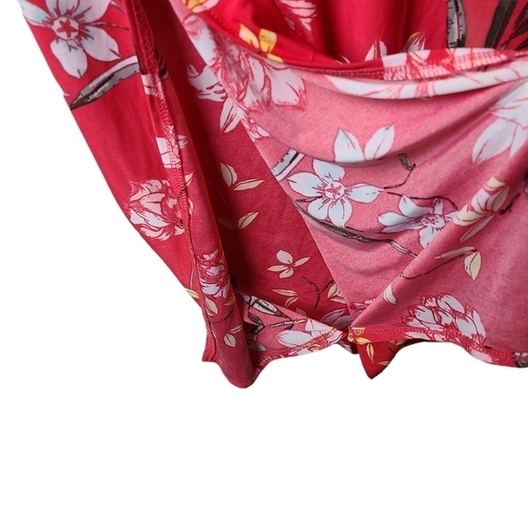 2 Dye 4 red yellow white floral maxi long flared dress - Picture 4 of 16